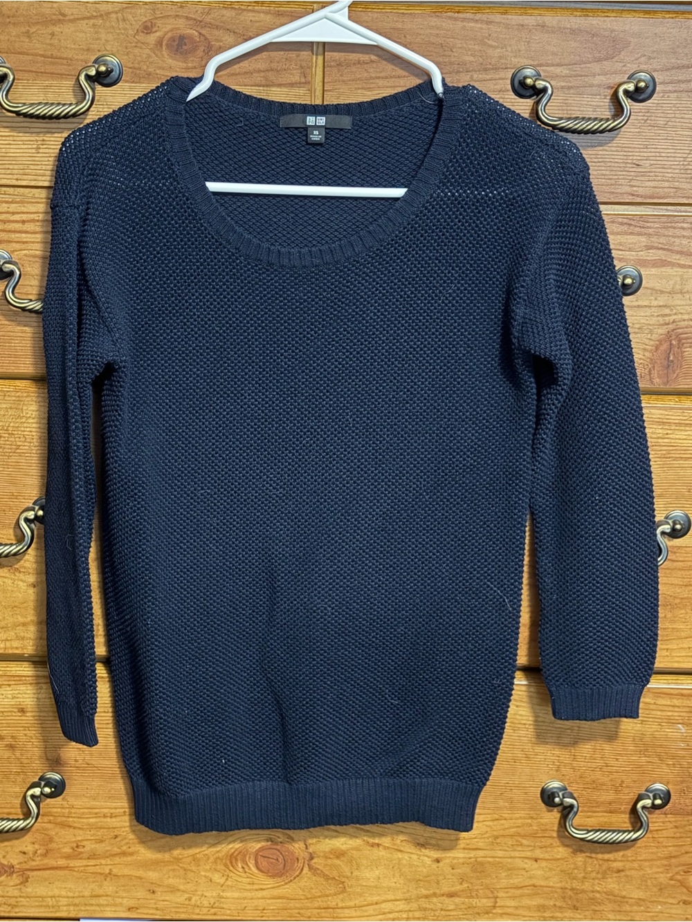 Uniqlo Women's Dark Navy Scoop Neck Knit Sweater